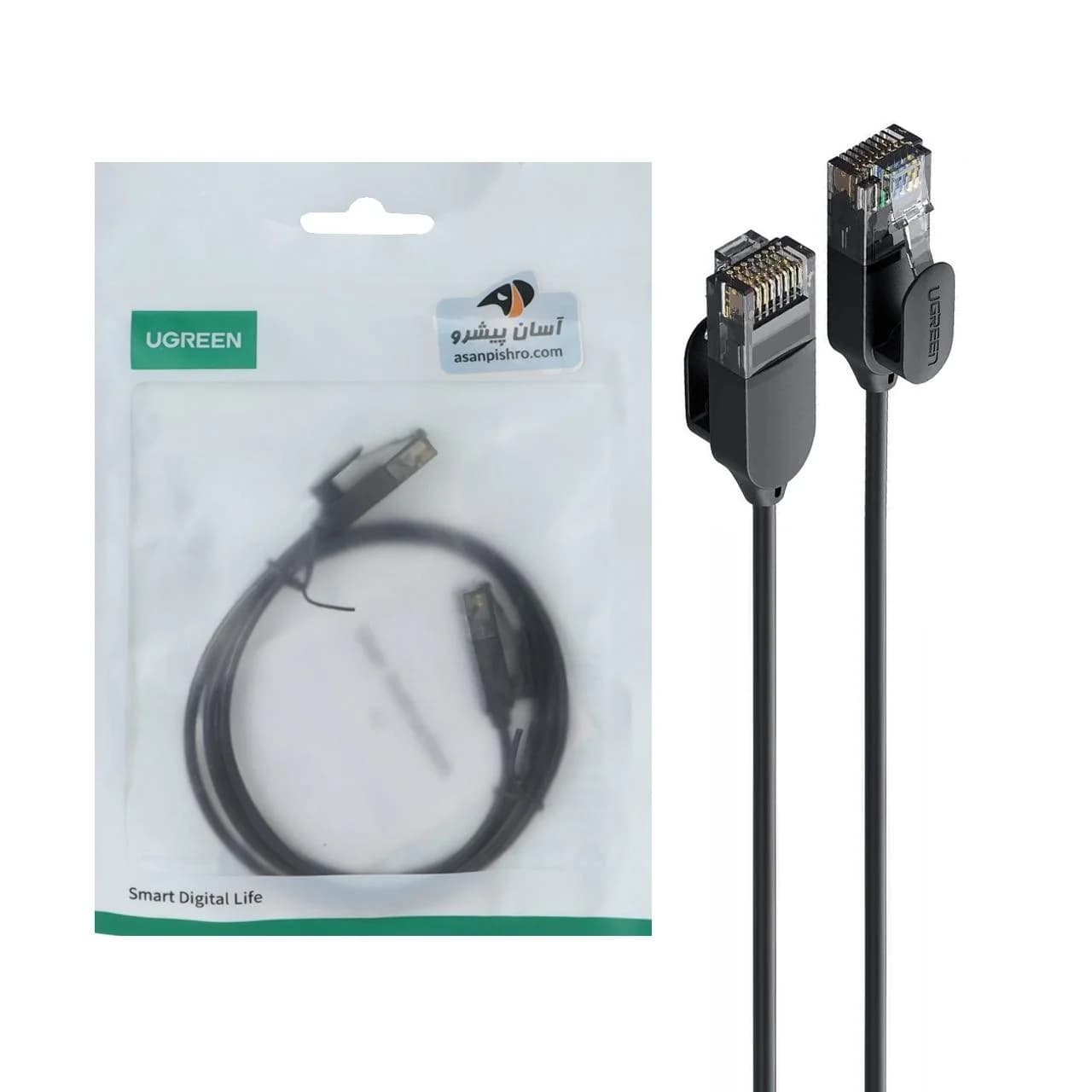 کابل شبکه یک متری UGREEN CAT6A مدل 70332 – مشکی(70332)