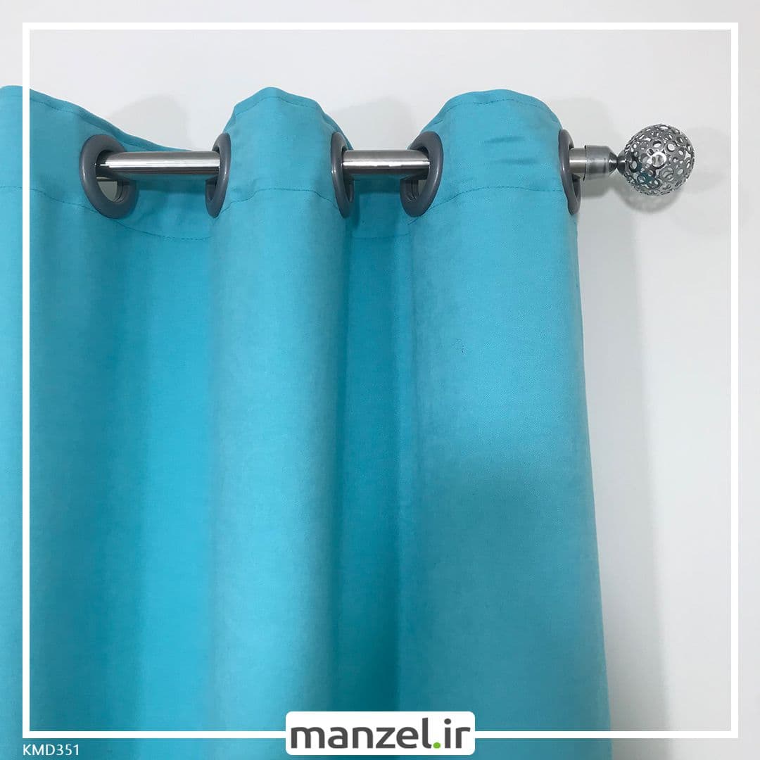 پرده پانچ کتان آبی روشن کد KMD351 — تصویر ۲
