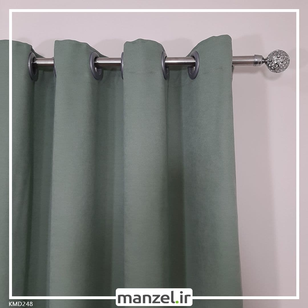 پرده پانچ کتان سبز روشن کد KMD248 — تصویر ۲
