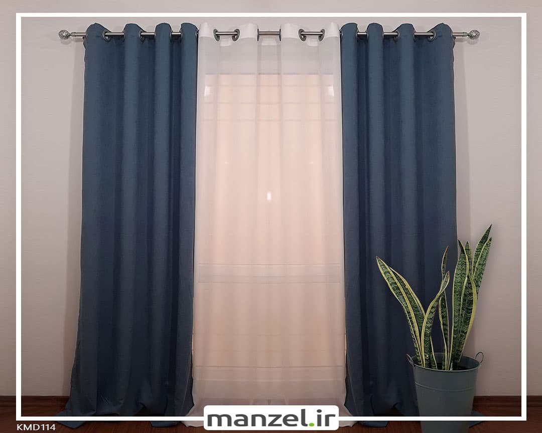 پرده پانچ کتان دلفینی کد KMD114