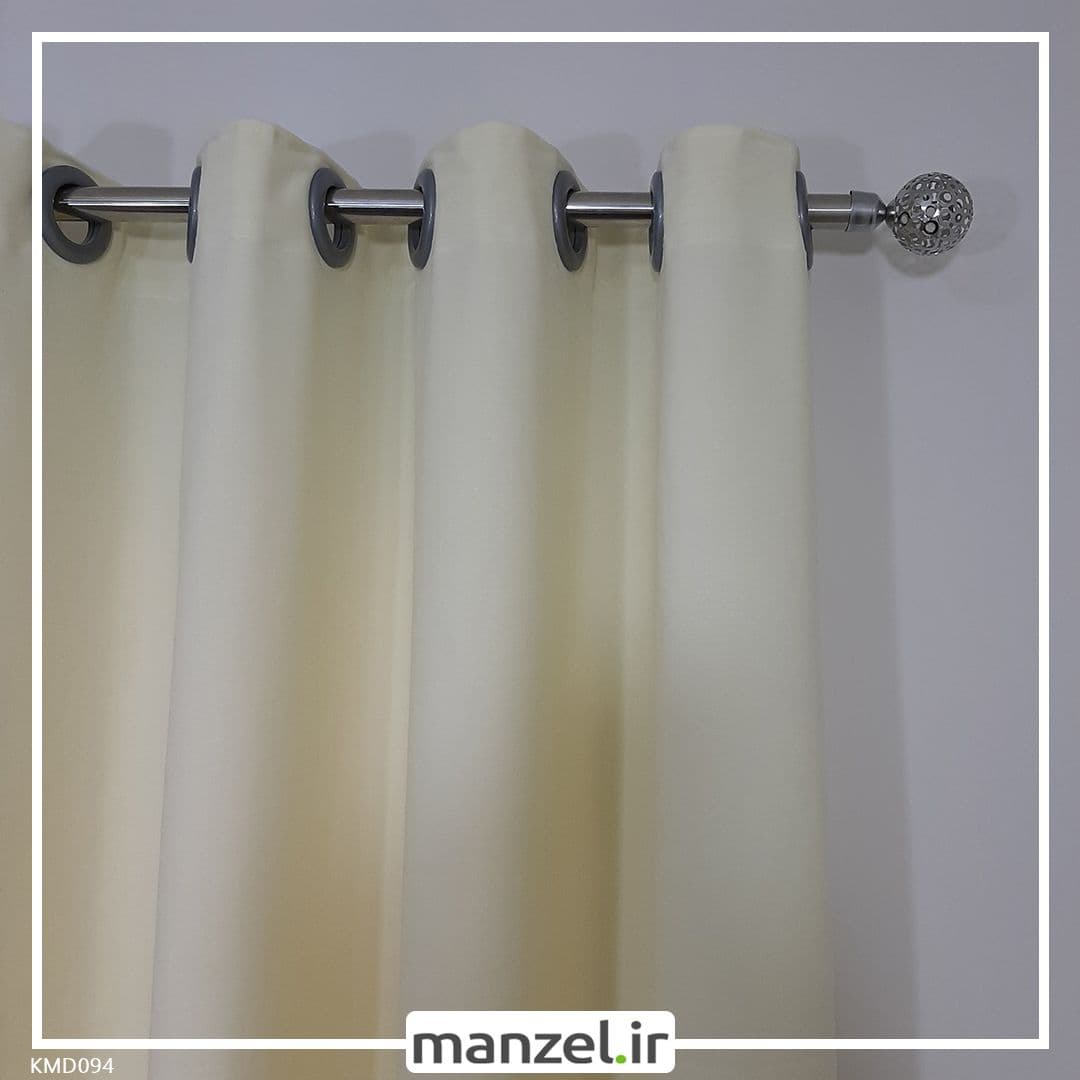 پرده پانچ کتان کرم کد KMD094 — تصویر ۲