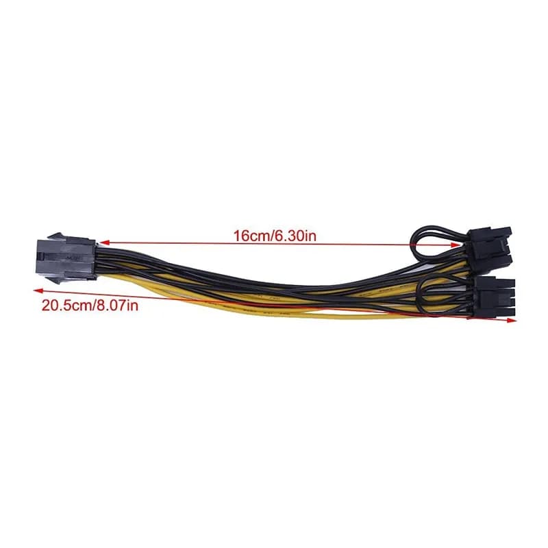 کابل تبدیل برق کارت گرافیک 6 پین به 2+6 پین Dual PCI-E — تصویر ۳