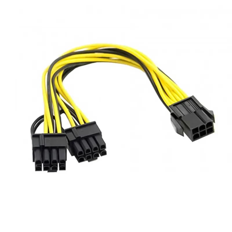 کابل تبدیل برق کارت گرافیک 6 پین به 2+6 پین Dual PCI-E