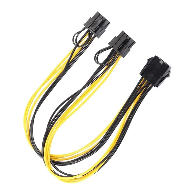 کابل تبدیل برق کارت گرافیک 6 پین به 2+6 پین Dual PCI-E — تصویر ۲