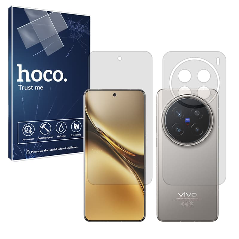 گلس صفحه نمایش و پشت گوشی ویوو X200 Pro مدل شفاف برند هوکو