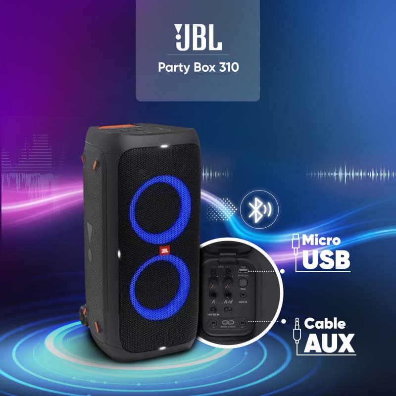 اسپیکر بلوتوثی قابل حمل پارتی باکس 310 جی بی ال JBL PARTYBOX 310 — تصویر ۳