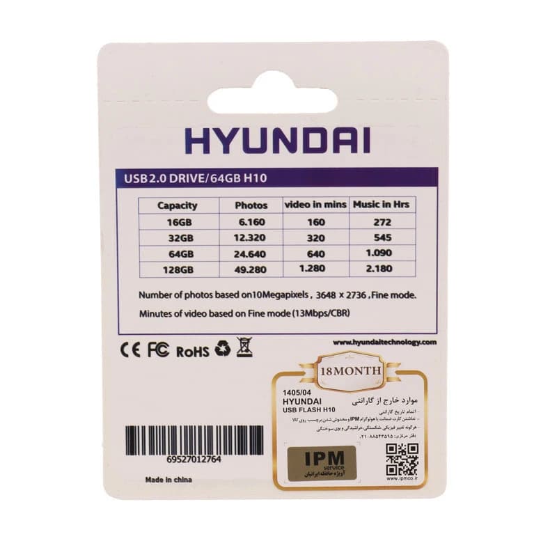 فلش 64 گیگ هیوندای Hyundai Bravo H10 — تصویر ۲