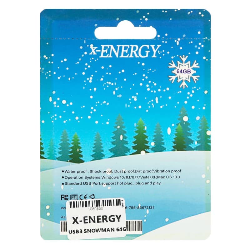 فلش عروسکی 64 گیگ ایکس انرژی X-Energy Snowman USB3.1 — تصویر ۲