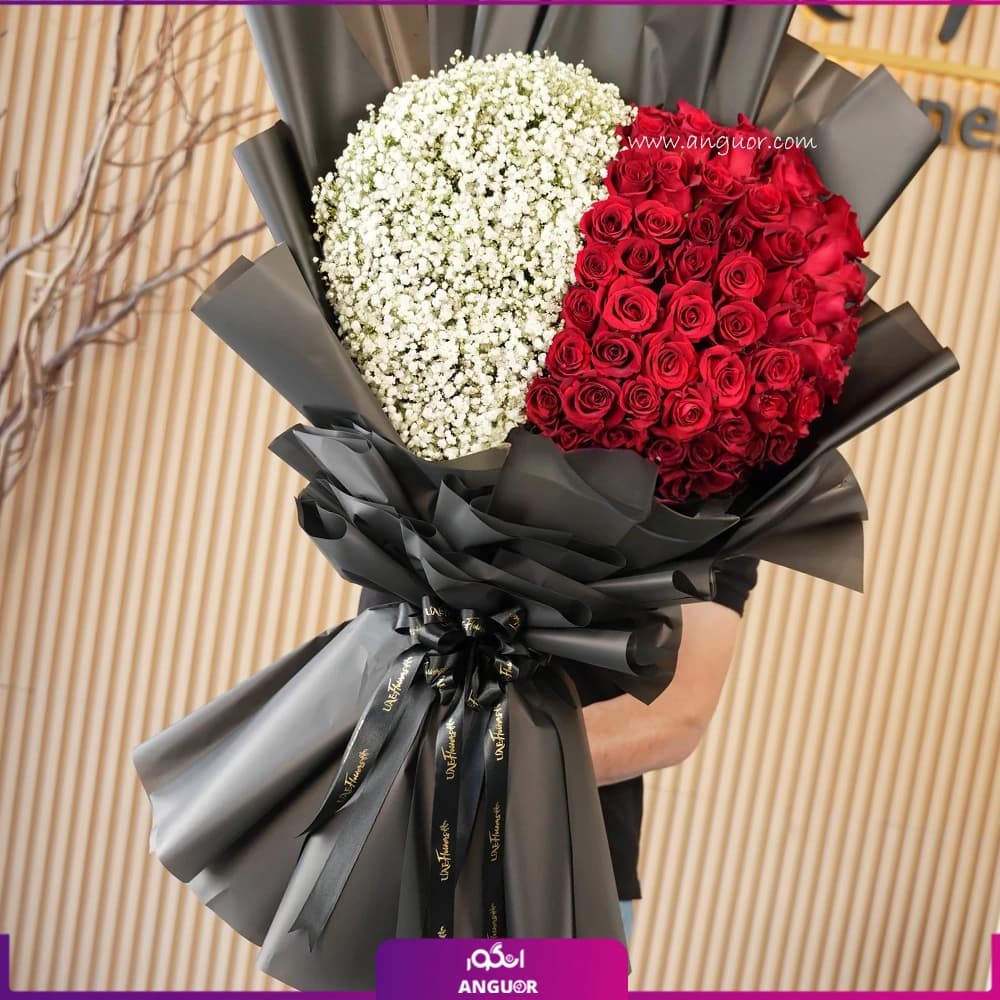 دسته گل قلبی دو نیمه عشق — تصویر ۳
