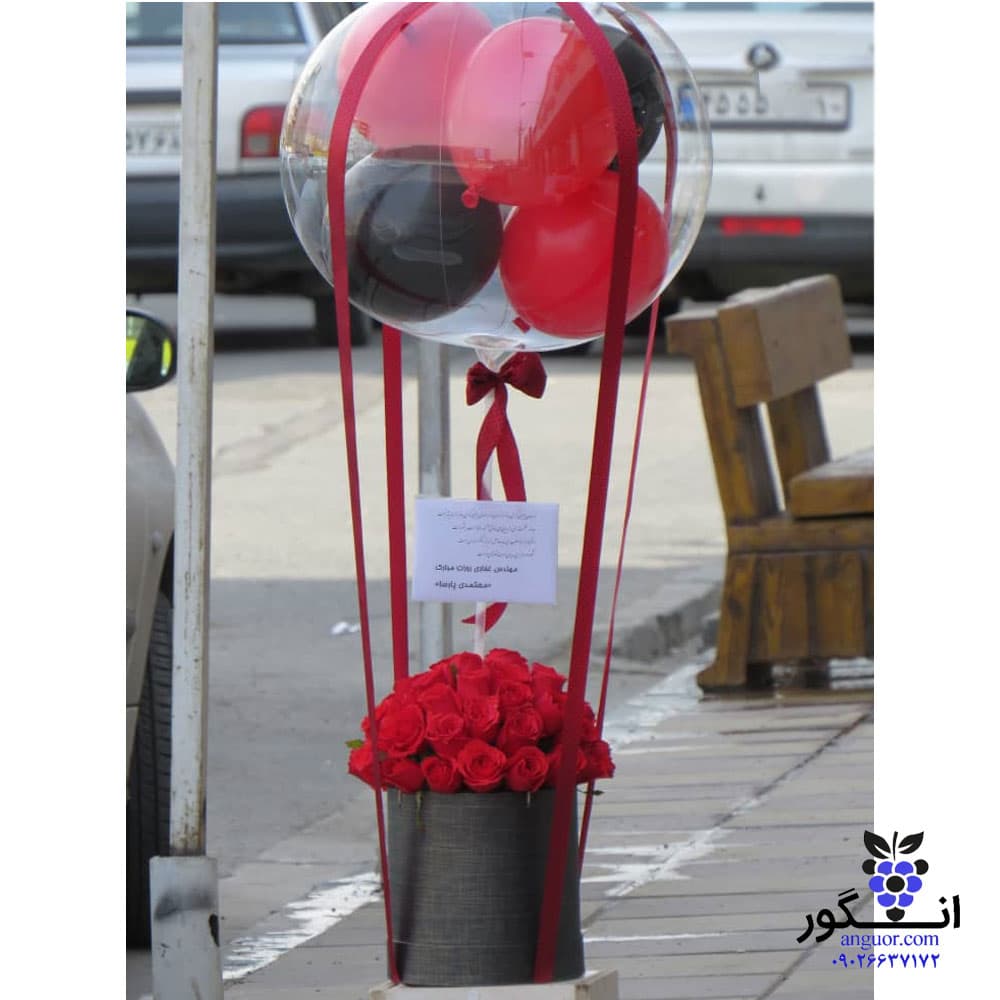 باکس گل رز🌹 و بادکنک برای تولد🎈 — تصویر ۲