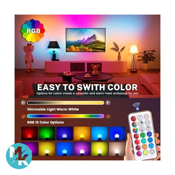 پک 4 تایی لامپ LED RGB برند Liuyife مدل E27 — تصویر ۳
