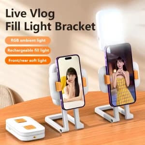 هولدر گوشی موبایل و رینگ لایت شارژی مدل D2 PRO — تصویر ۳