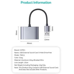 مبدل USB به جک کوتسی مدل 76011 — تصویر ۶