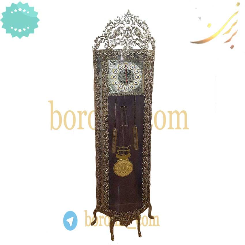 ساعت ایستاده برنزی خم گل رز