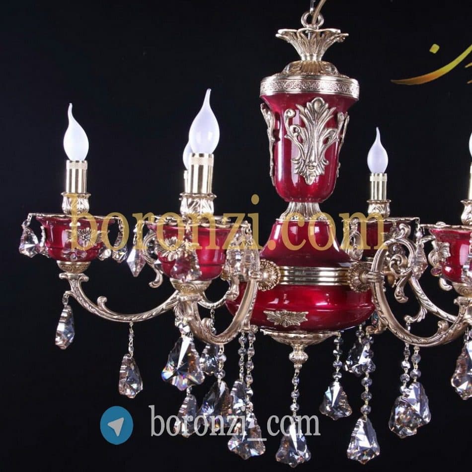 لوستر برنزی طرح جار بزرگ خمکاری کد ۱۱۱ az