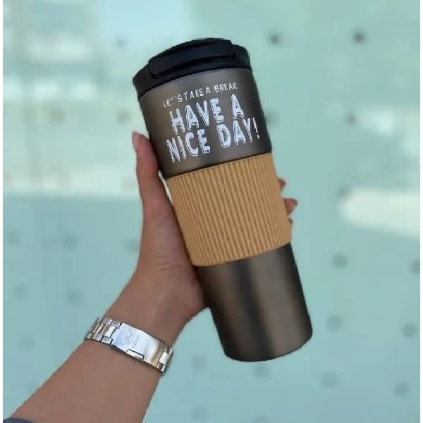 ماگ سفری کافی کاپ مدل Have a nice day گنجایش 0.60 لیتر — تصویر ۴