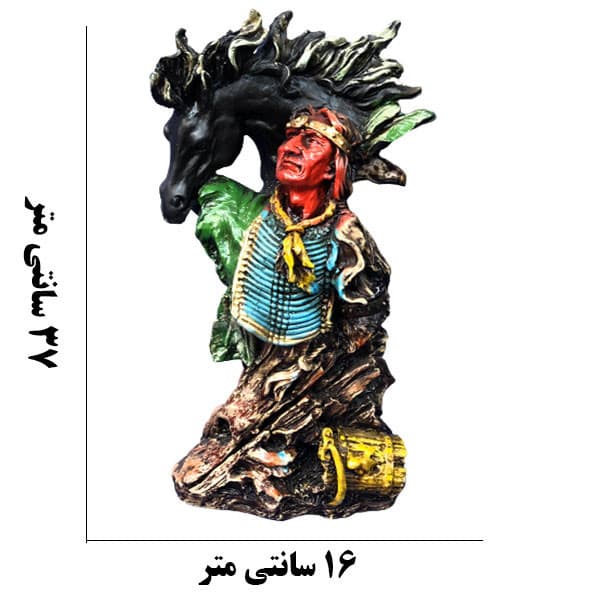 مجسمه مدل مرد سرخپوست و اسب کد 4 — تصویر ۳