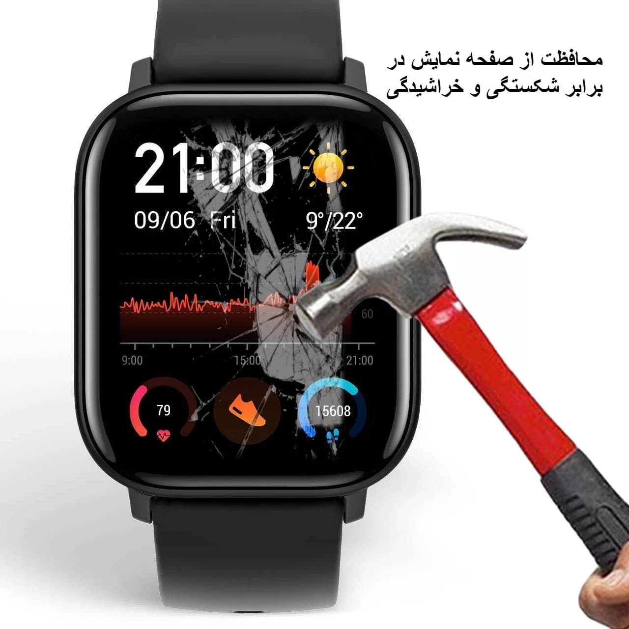 محافظ صفحه نمایش مناسب برای ساعت هوشمند آمازفیت مدل Amazfit GTS — تصویر ۲