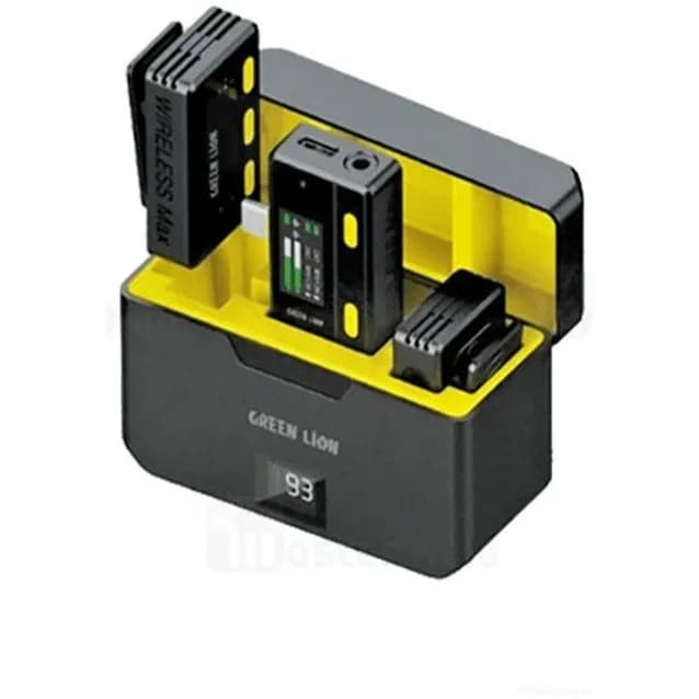 میکروفون بی سیم گرین لاین Green Lion Wireless Microphone GNWMICRTCBK دارای 2 فرستنده و ریموت کنترل