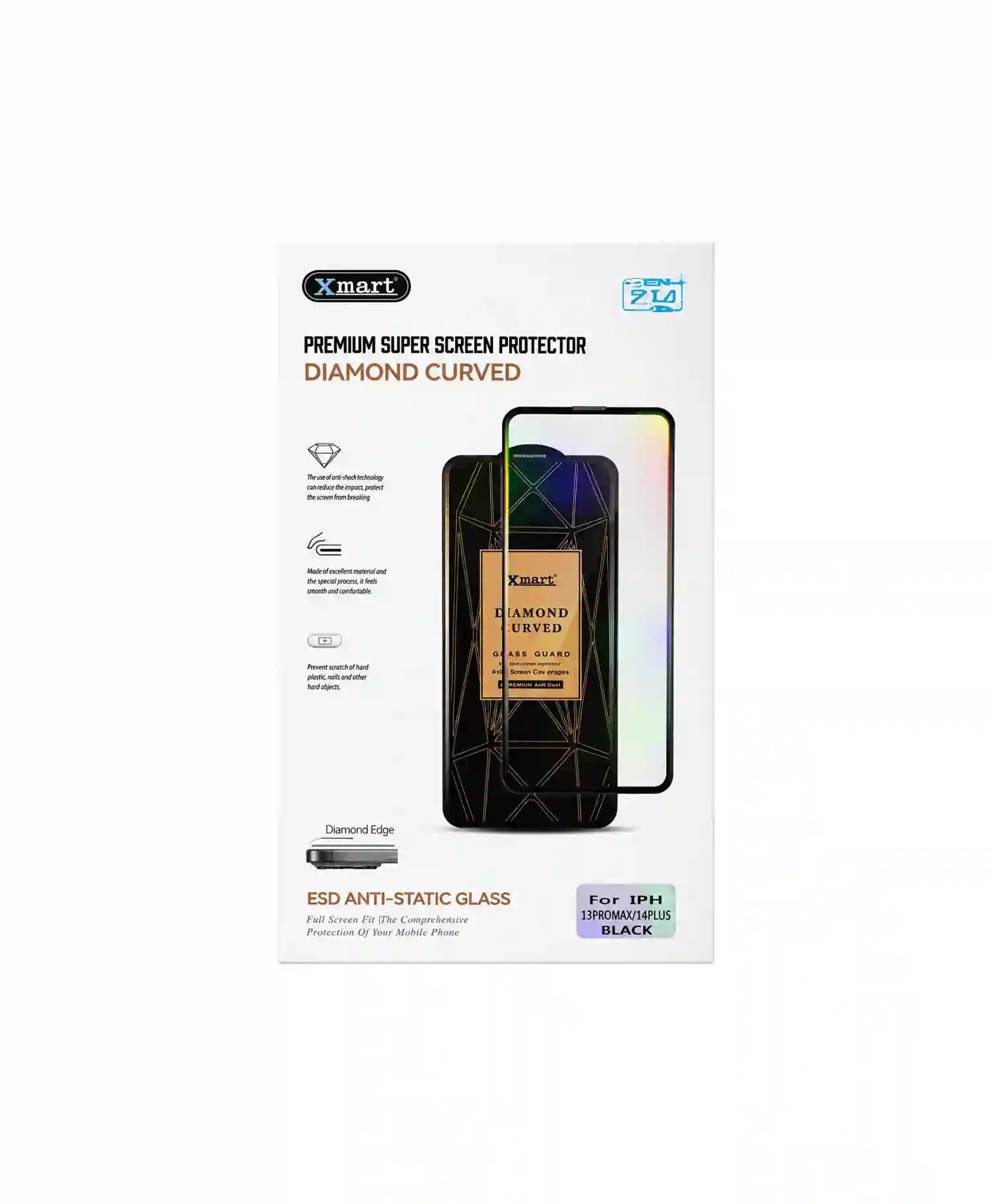 گلس ESD فول شیشه Xmart Diamond Curved گوشی Iphone 13 Pro Max — تصویر ۳
