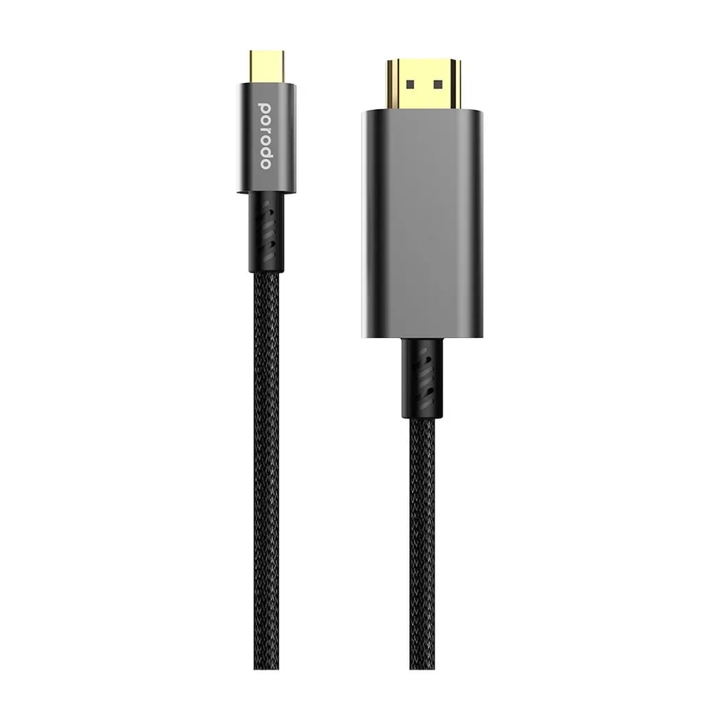 کابل HDMI به Type-C پرودو Porodo Type C HDMI 4K Braided Cable PD-4KHDMC طول 1.8 متر
