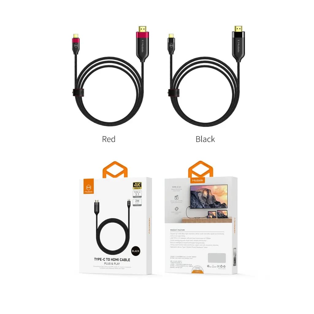 کابل HDMI به Type C مک دودو Mcdodo CA-588 USB3.1 4K به طول 2 متر — تصویر ۲