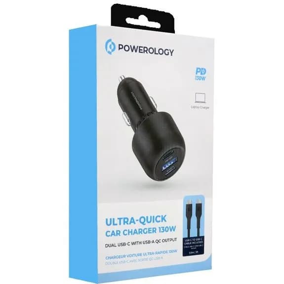 شارژر فندکی پاورولوژی Powerology Ultra Quick Car Charger PCCSR007 توان 130 وات — تصویر ۳