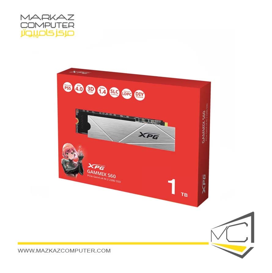 حافظه اس اس دی ایکس پی جی مدل GAMMIX S60 M.2 2280 NVMe ظرفیت 1 ترابایت — تصویر ۶