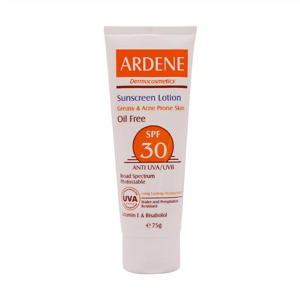 لوسیون ضد آفتاب فاقد چربی SPF30 آردن مناسب پوست چرب و جوشدار 75 گرم