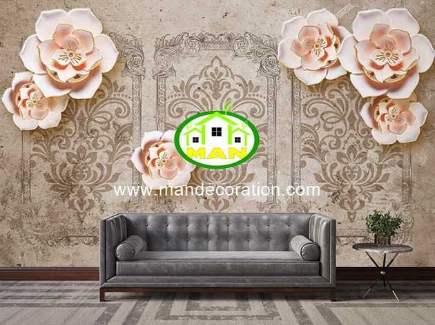 پوستردیواری گل داماسک لوکس کد vip133