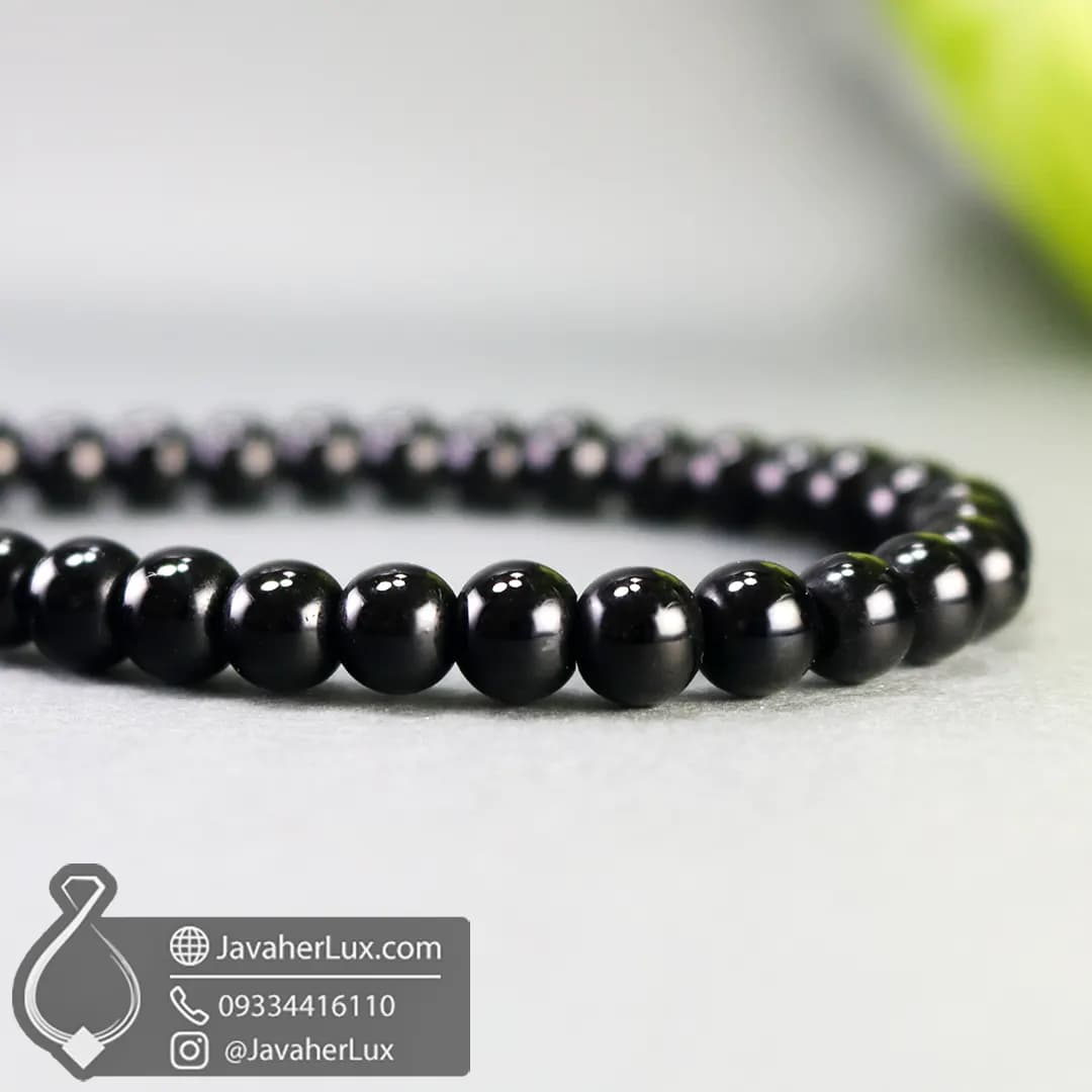 تسبیح عقیق سیاه اونیکس 101 دانه اصلی _ کد 500046 — تصویر ۶