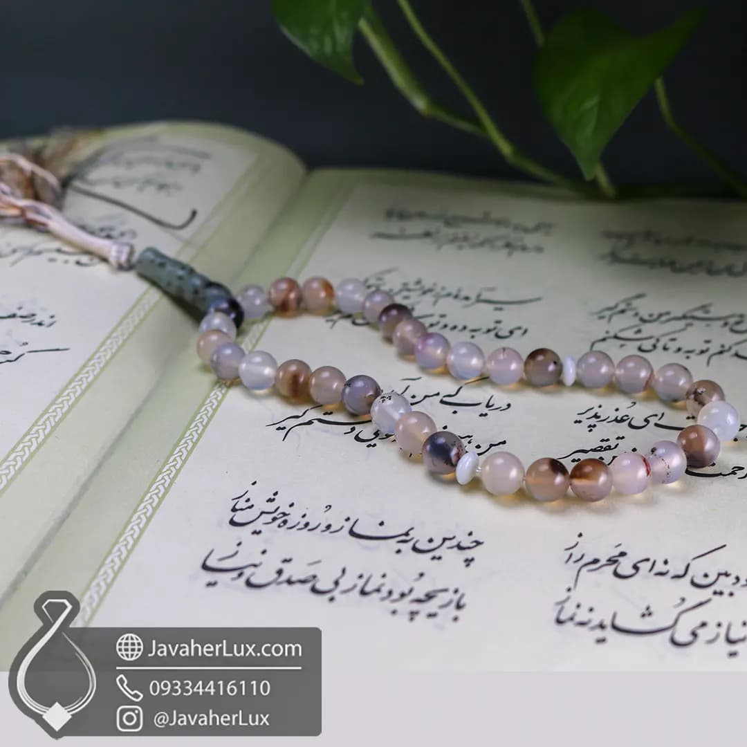تسبیح عقیق شجر 33 دانه _ کد : 500040 — تصویر ۴