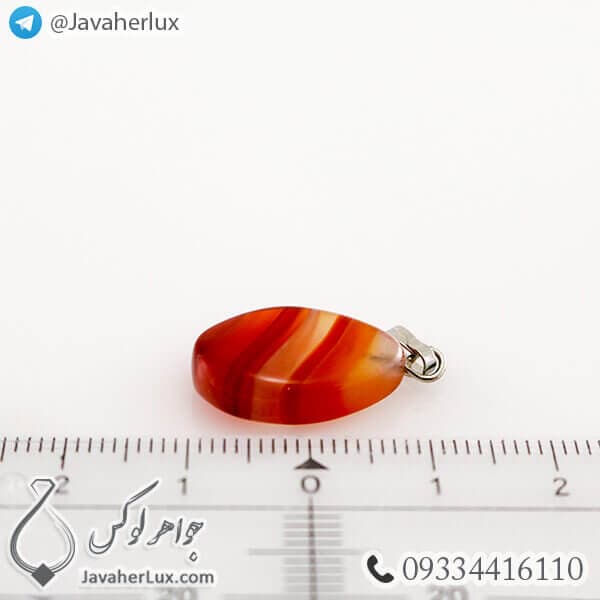 آویز سنگ عقیق کارنلیان مدل ابناس _ کد : 400173 — تصویر ۳