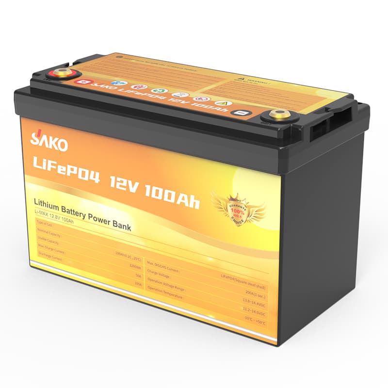 باتری لیتیومی 12.8 ولت، 100 آمپرساعت، دیپ سایکل، برند ساکو، مدل Li-MAX 12.8V 100Ah — تصویر ۵