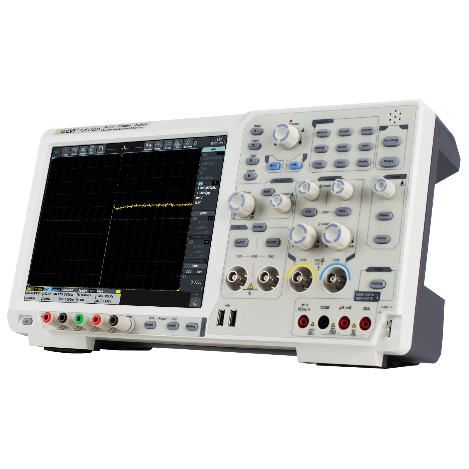 اسیلوسکوپ دیجیتال رومیزی اوون مدل OWON FDS1102A — تصویر ۴