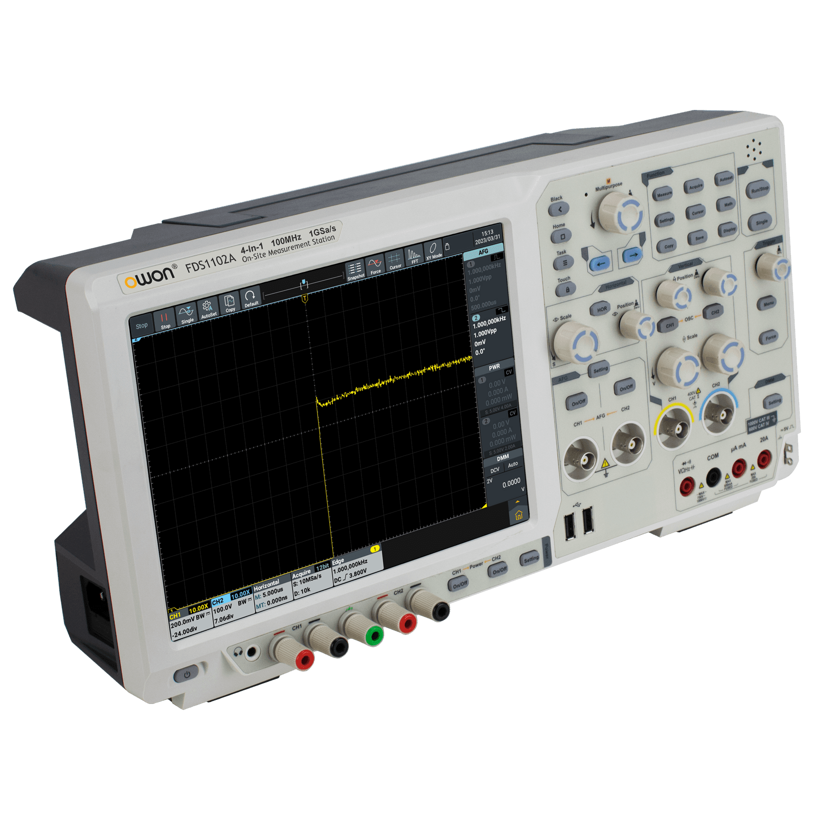 اسیلوسکوپ دیجیتال رومیزی اوون مدل OWON FDS1102A — تصویر ۳