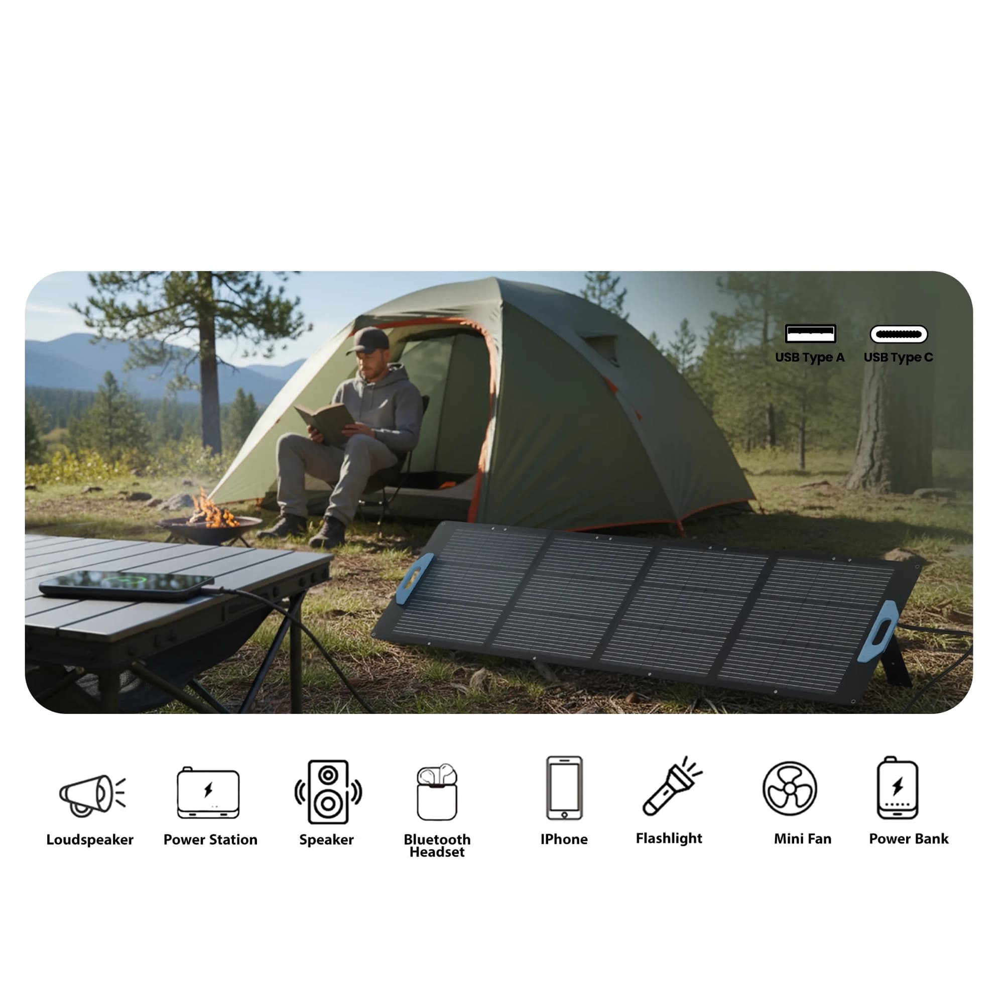 پنل خورشیدی 200 وات پاورولوژی مدل Powerology 200W Monocrystalline Portable Solar Panel — تصویر ۳