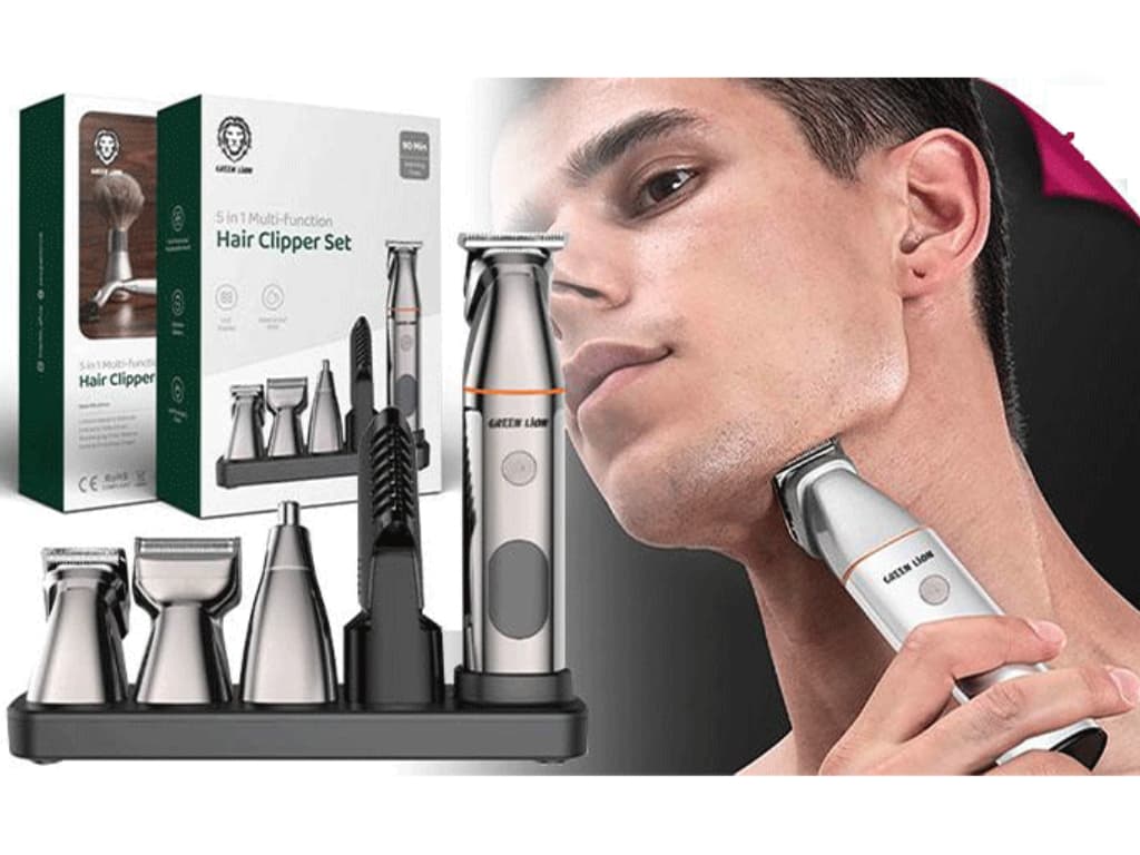 ست ماشین اصلاح موی سر، صورت و بدن شارژی گرین لاین Green Lion GN5IN1MHTRMBK — تصویر ۴