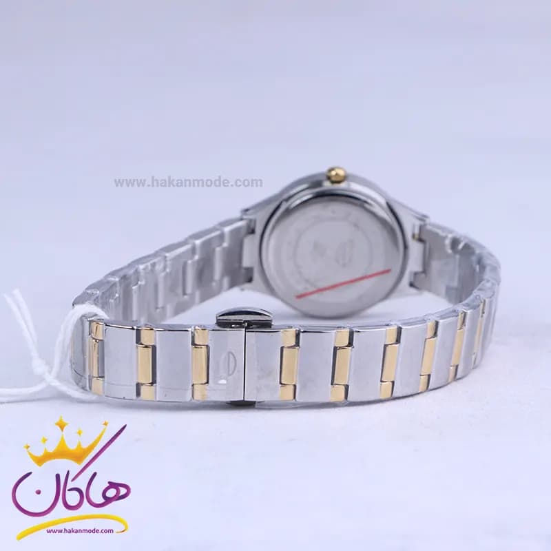 ساعت مچی سولیدا زنانه فلزی نقره ای طلایی قاب نگینی 5119/9 — تصویر ۳