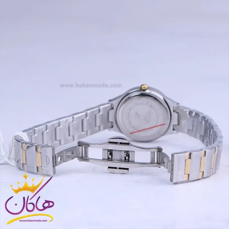 ساعت مچی سولیدا زنانه فلزی نقره ای طلایی قاب نگینی 5119/9 — تصویر ۲