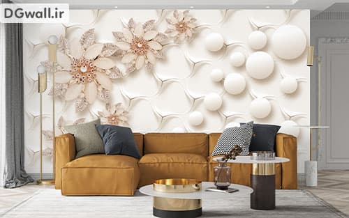 پوستر دیواری گل سه بعدی لاکچری FL0071