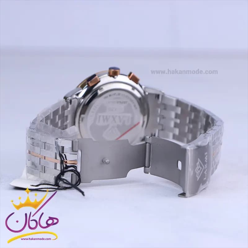 ساعت مچی لاکسمی مردانه فلزی نقره ای کرنوگراف G8547/2 — تصویر ۲