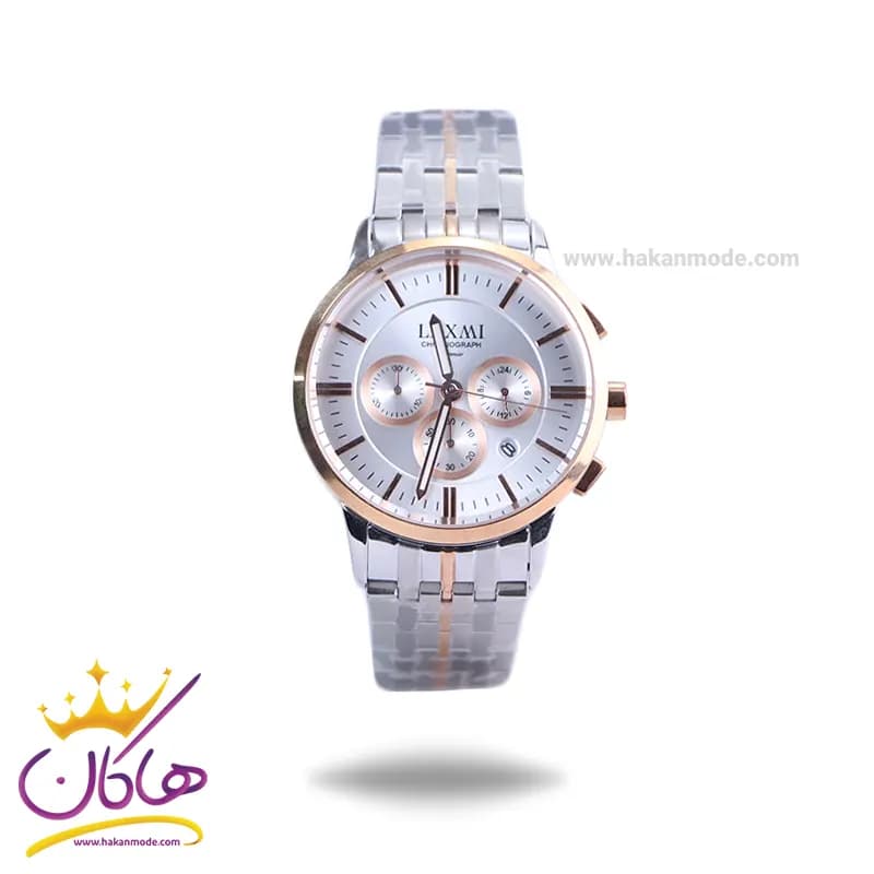 ساعت مچی لاکسمی مردانه فلزی نقره ای کرنوگراف G8547/2