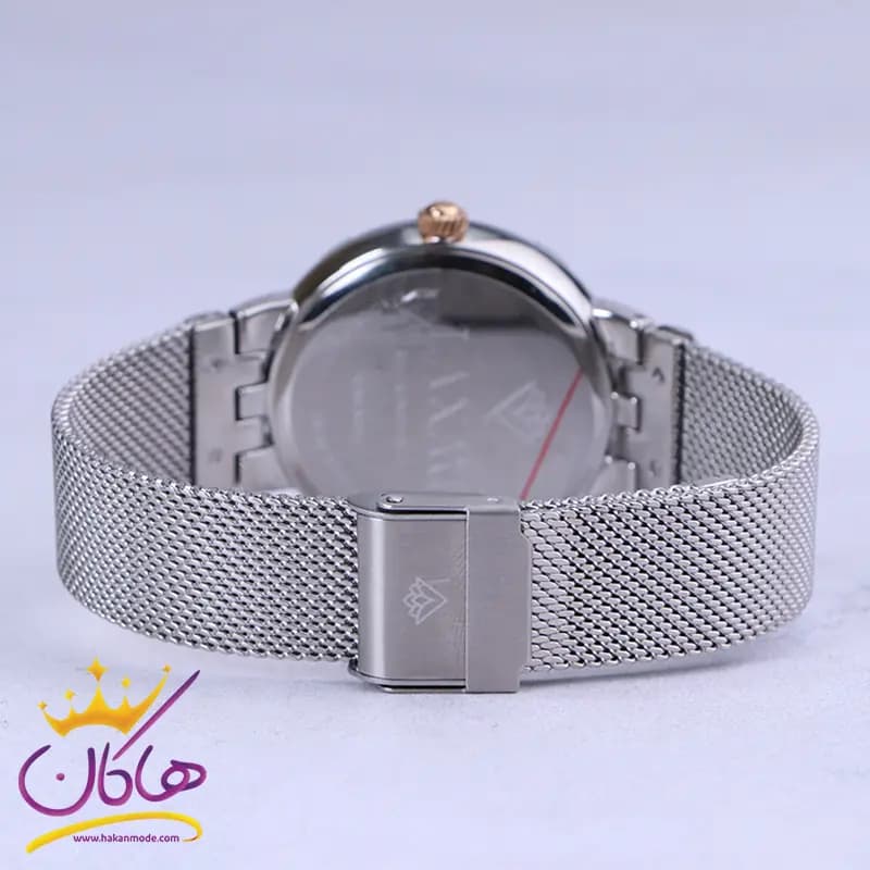ساعت مچی عقربه ای لاکسمی زنانه بند حصیری نقره ای 8111/3 — تصویر ۳