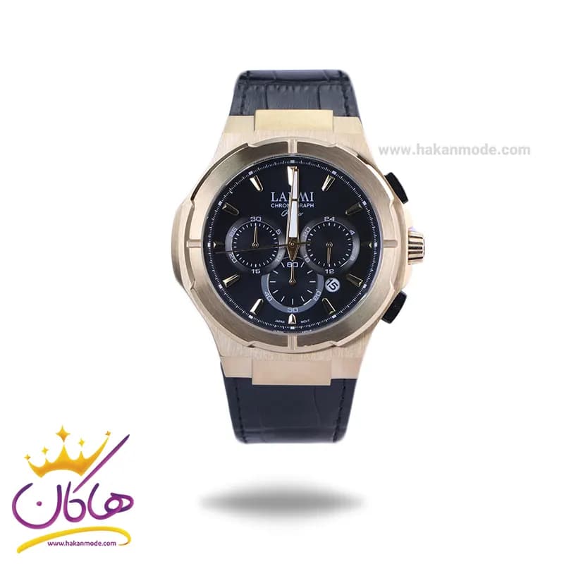 ساعت مچی لاکسمی مردانه بند چرم مشکی کرنوگراف 8192/4
