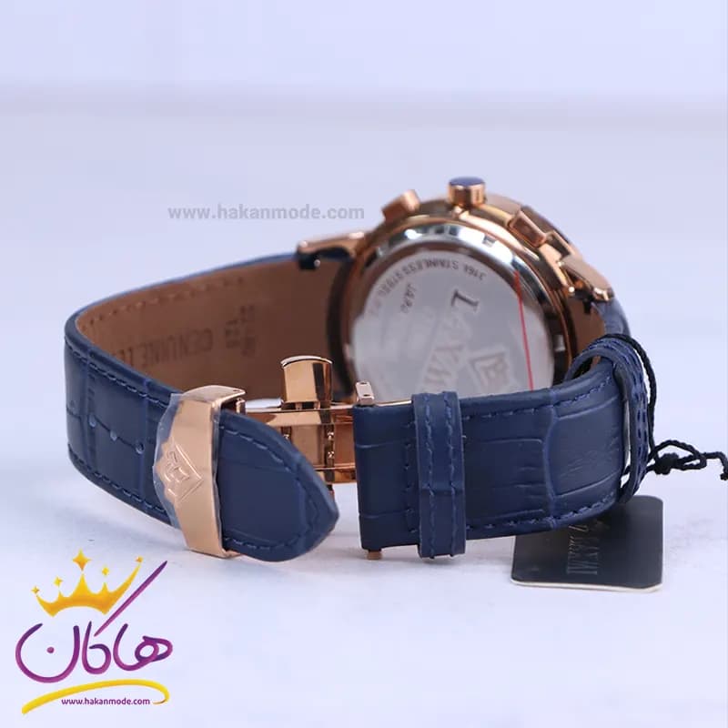 ساعت مچی لاکسمی مردانه چرم آبی کرنوگراف LA 8540/11G — تصویر ۲