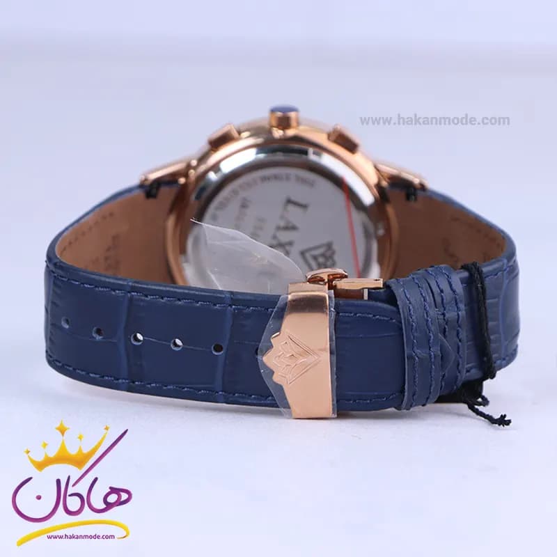 ساعت مچی لاکسمی مردانه چرم آبی کرنوگراف LA 8540/11G — تصویر ۳