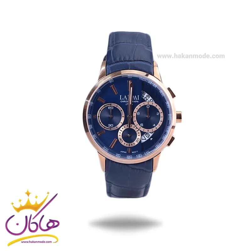 ساعت مچی لاکسمی مردانه چرم آبی کرنوگراف LA 8540/11G