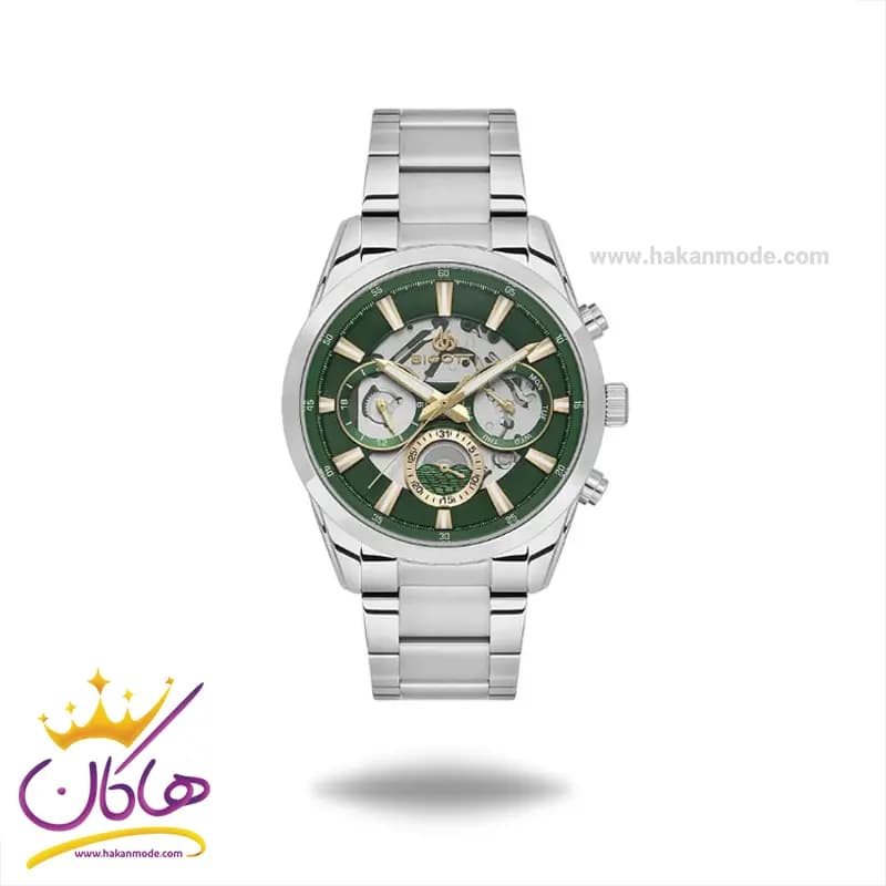 ساعت عقربه ای بیگوتی مردانه فلزی نقره ای صفحه سبز BG.1.10561/4