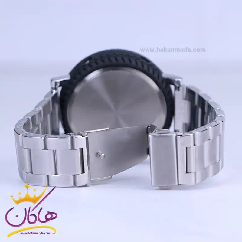 ساعت مچی تی انجین رولر مردانه بند استیل نقره ای مدل تایر — تصویر ۲